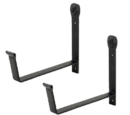 8 in. W Black Powder Coat Iron Wall Mounted Flower Box Brackets (Pair)