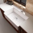33x20 inch Cearmic Undermount Farmhouse Kitchen Sinks Single Bowl ，Glossy Finish