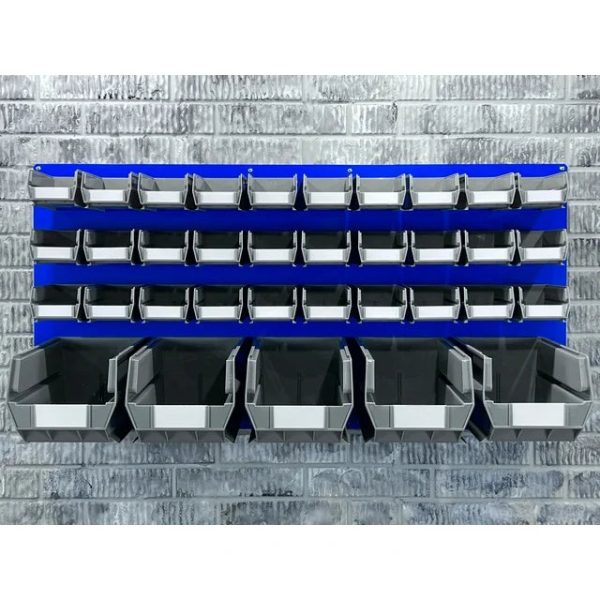 Blue Louvered-Panel for Hanging Bins, 48W x 24H - Image 4