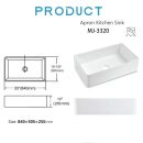33x20 inch Cearmic Undermount Farmhouse Kitchen Sinks Single Bowl ，Glossy Finish