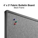 Staples Fabric Bulletin Board, Black Frame, 4' x 3'