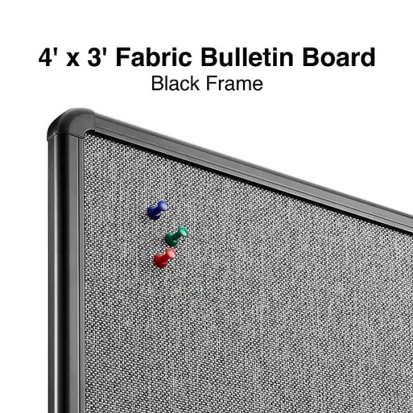 Staples Fabric Bulletin Board, Black Frame, 4' x 3' - Hình ảnh 4