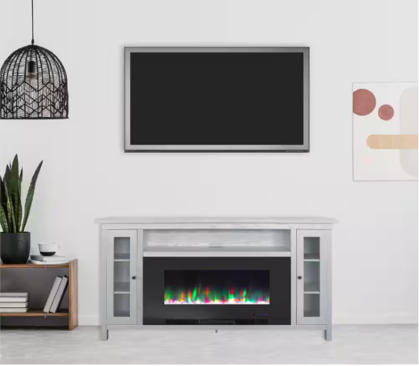 Cambridge 70 White Electric Fireplace TV Stand (Mantle Only) - Image 2