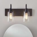 16 Farmhouse 2-Light Bronze Vanity Light