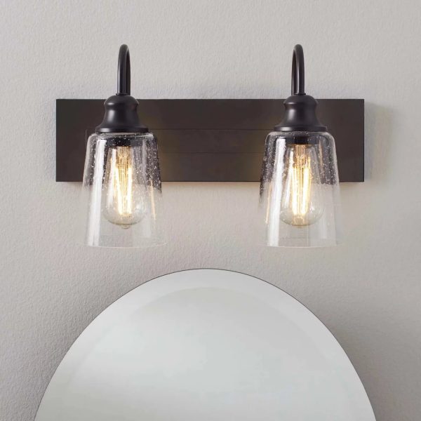 16 Farmhouse 2-Light Bronze Vanity Light - Image 4