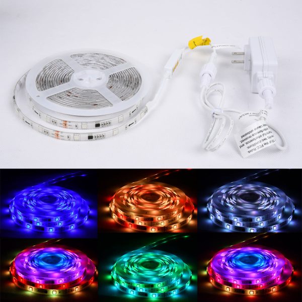 Auto Drive Electric 120 Volts 16 feet Color Changing Flexible LED Tape Light with Remote - Image 3