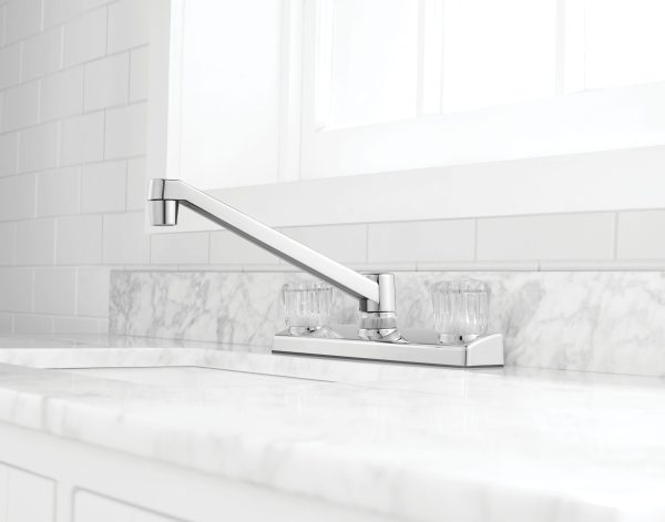 Mainstays Nonmetal Double Acrylic Handle Kitchen Faucet - Image 3