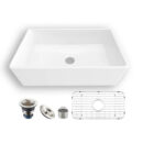 33x20 inch Cearmic Undermount Farmhouse Kitchen Sinks Single Bowl ，Glossy Finish