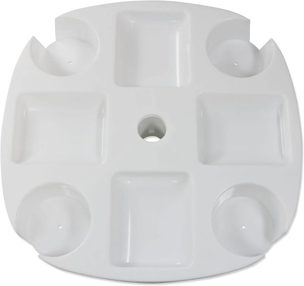 Outdoor Beach Umbrella Table - 4 Drink Holders and Tray Slots