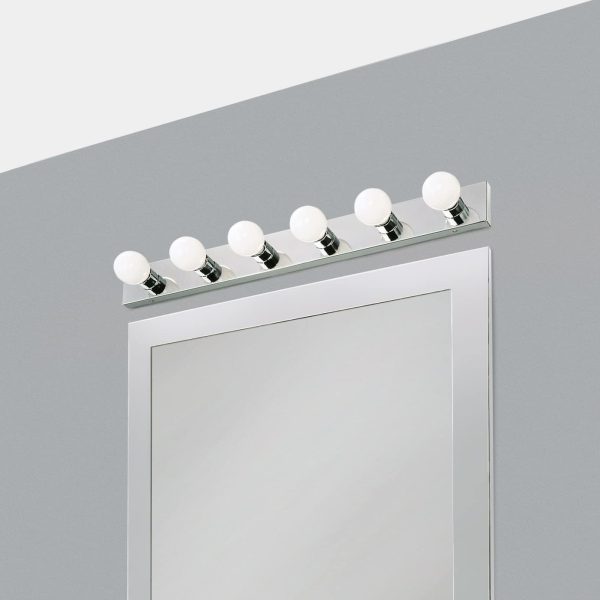 6 Strip Light Contemporary Dimmable, Polished Chrome - Image 5