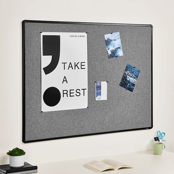 Staples Fabric Bulletin Board, Black Frame, 4' x 3' - Hình ảnh 3