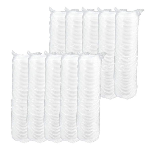 Dart Optima White Reclosable Foam Cups Lids, 16 oz., 1000/Carton - Image 2