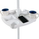 Outdoor Beach Umbrella Table - 4 Drink Holders and Tray Slots