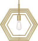 Champagne Finish Holly One-Light Indoor Pendant, 15-Inch