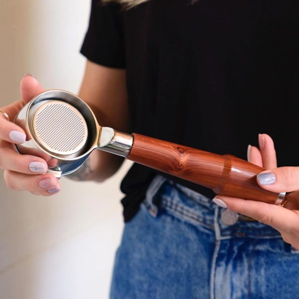54mm Bottomless Portafilter, Rosewood Handle - Image 5