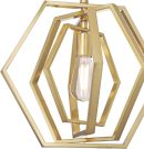 Champagne Finish Holly One-Light Indoor Pendant, 15-Inch
