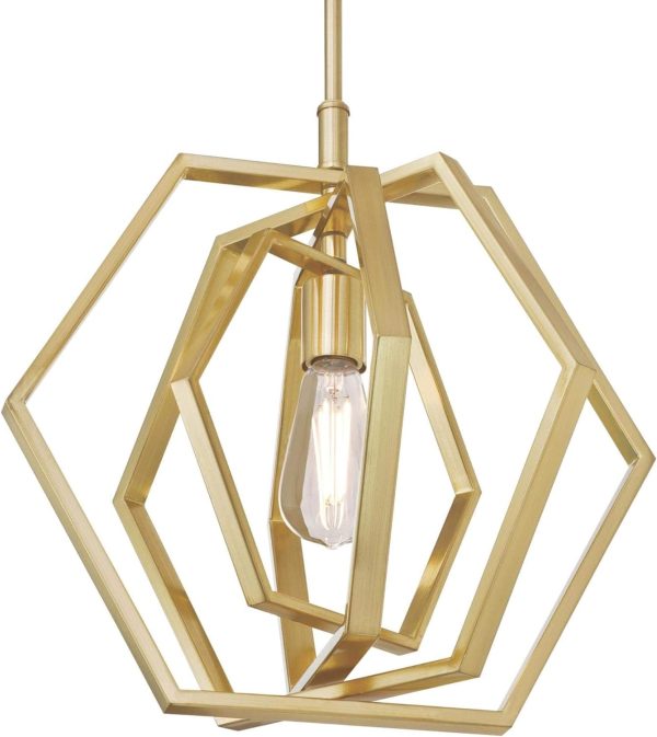 Champagne Finish Holly One-Light Indoor Pendant, 15-Inch - Image 2