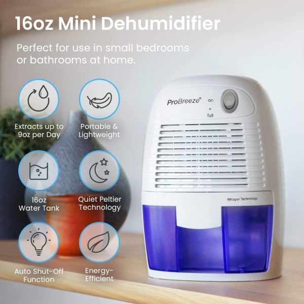 Pro Breeze 0.45-Pint Dehumidifier with Bucket and Auto Shut Off - Image 2