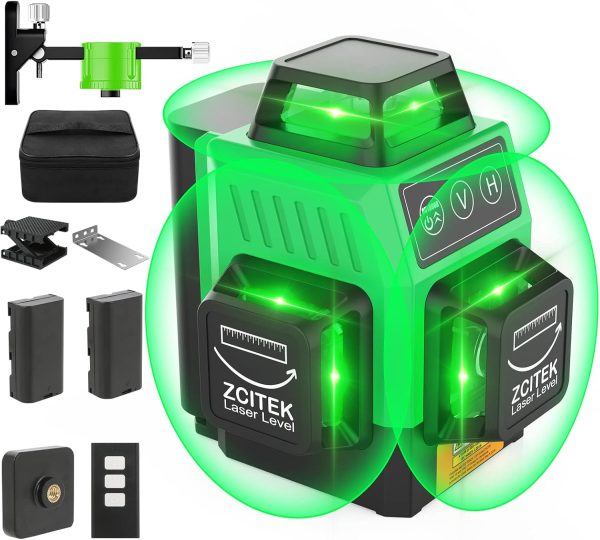 Laser Level 360 Self Leveling, Laser Levels 3 * 360 12 Lines Lazer for Construction