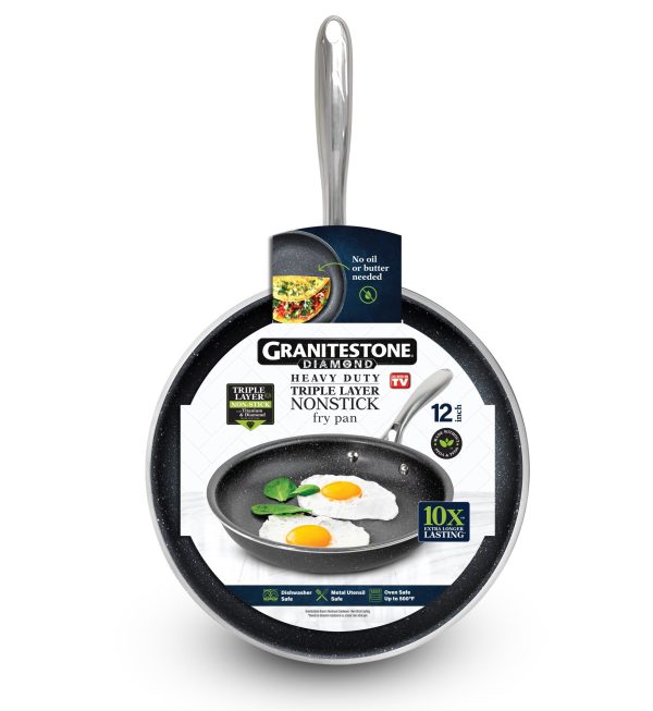 Granite Stone 12, Non-Stick Frying Pan, Black - Image 2