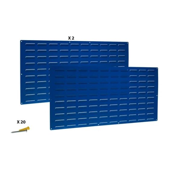Blue Louvered-Panel for Hanging Bins, 48W x 24H - Image 2