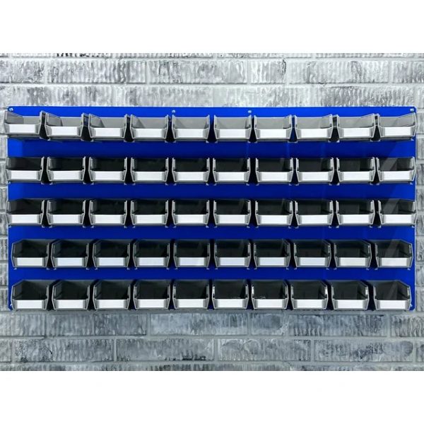 Blue Louvered-Panel for Hanging Bins, 48W x 24H - Image 3