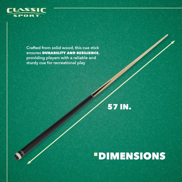 Classic Sport Point Break 57 in. Solid Wood 1-Piece Billiard Cue Pool Stick - Image 2