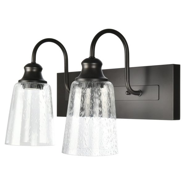 16 Farmhouse 2-Light Bronze Vanity Light