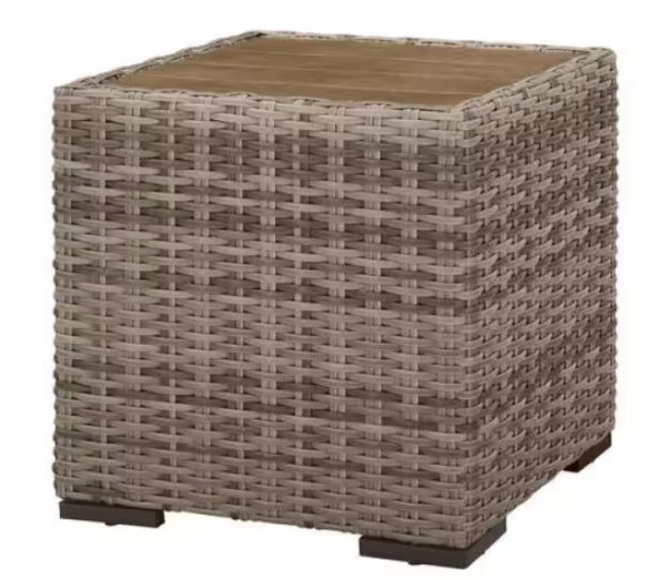 Kingsbrook Aluminum Wicker Outdoor Woven Side Table