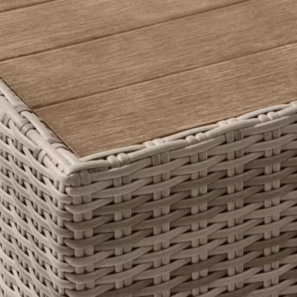 Kingsbrook Aluminum Wicker Outdoor Woven Side Table - Image 3