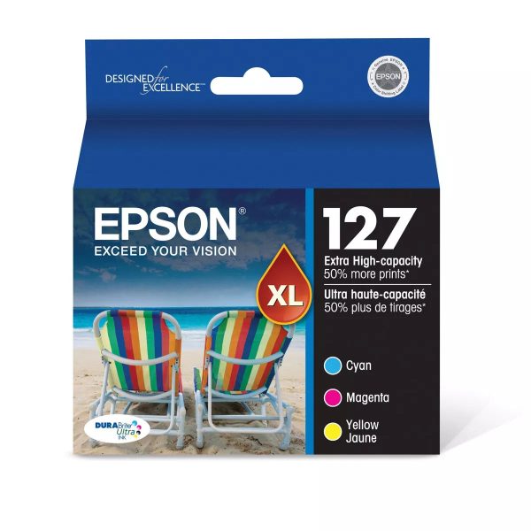Epson 127XL C/M/Y 3pk Ink Cartridges - Cyan, Magenta, Yellow