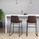Bowden Faux Leather Barstool, Brown