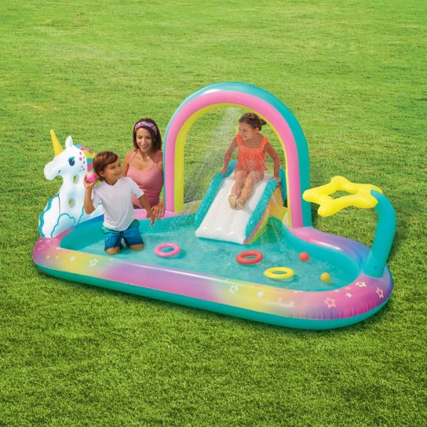 Play Day Round Inflatable Rainbow Play Center - Image 2