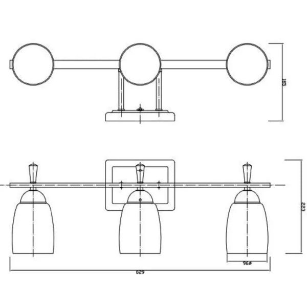 Better Homes & Gardens 22in Modern Chandler 3-Light Vanity Wall Light - Image 3