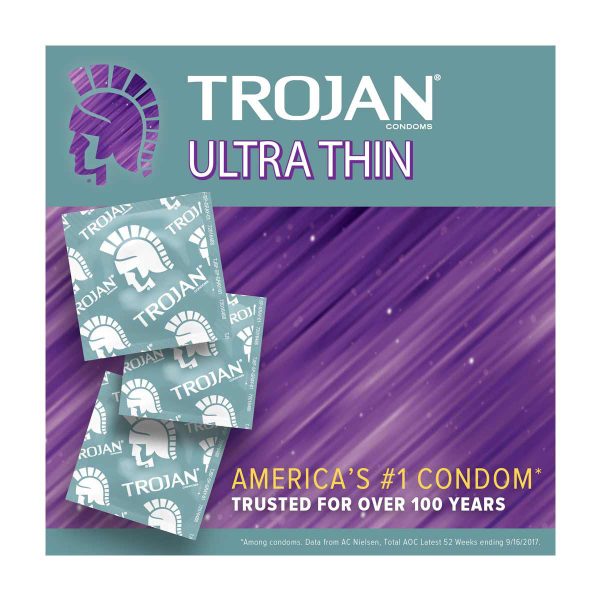 Trojan Ultra Thin Lubricated Condoms, 3 Ct - Image 4