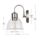 Better Homes & Gardens Glass Sconce Wall Light, Satin Nickel Finish