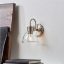 Better Homes & Gardens Glass Sconce Wall Light, Satin Nickel Finish