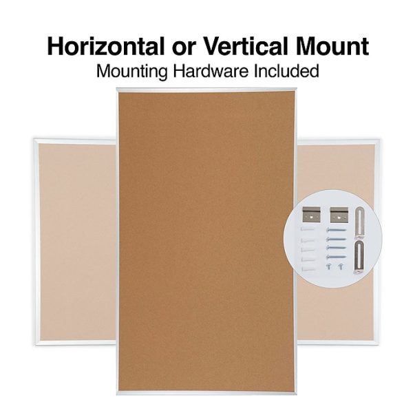 Staples Cork Bulletin Board, Aluminum Frame, 5'W x 3'H - Image 3